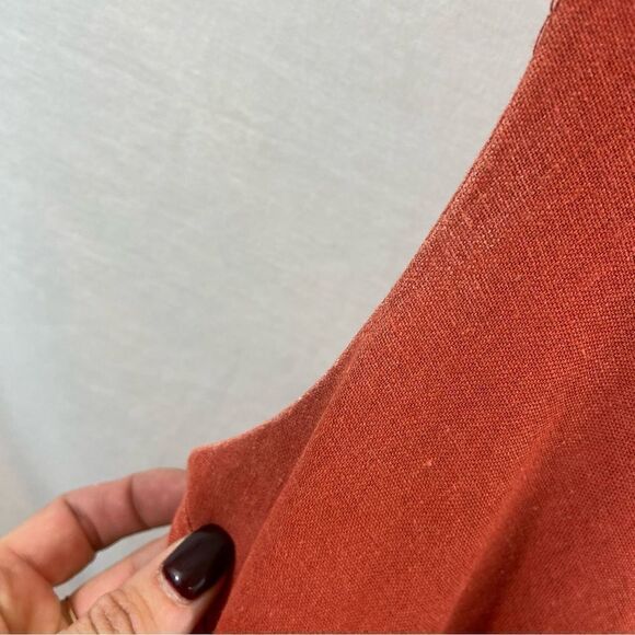 Lennie LNY New York Orange Linen Maxi Dress Sweetheart Neckline Size‎ 10 - Picture 9 of 10